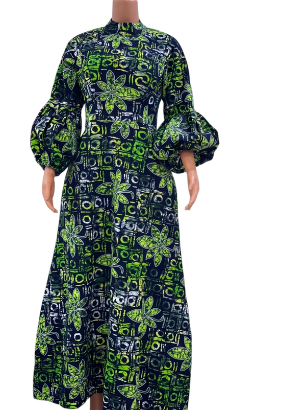 Green ankara long dress