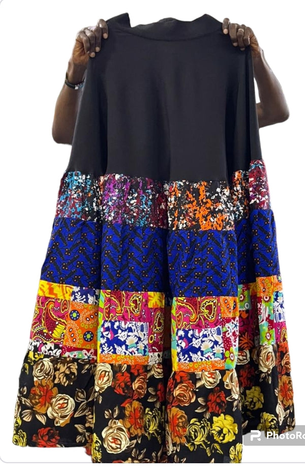 Fuzee Ankara patch skirt
